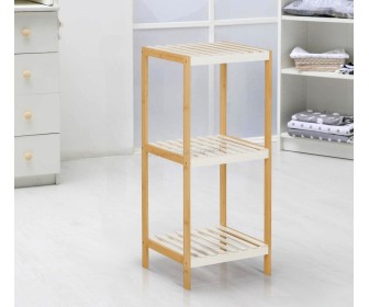 Etajera Axentia 136118 (Natural Bamboo/White)