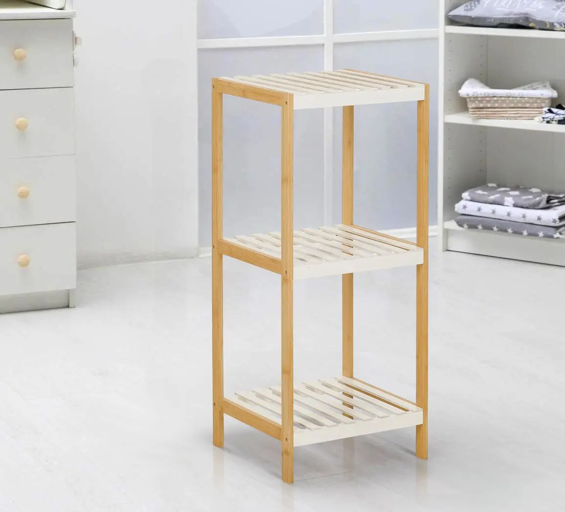 Etajera Axentia 136118 (Natural Bamboo/White)