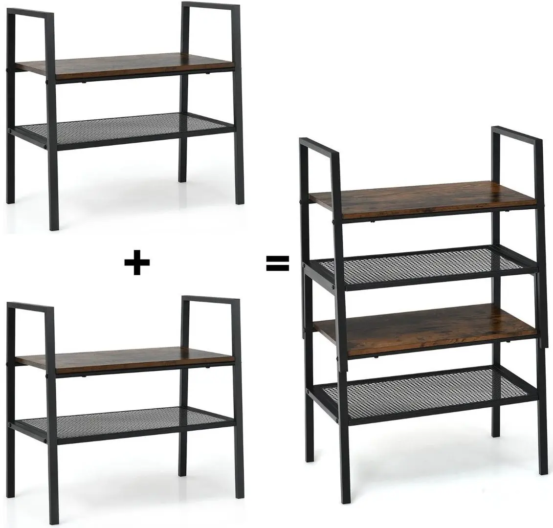 Set etajere Costway HW66424-2 (Brown/Black)