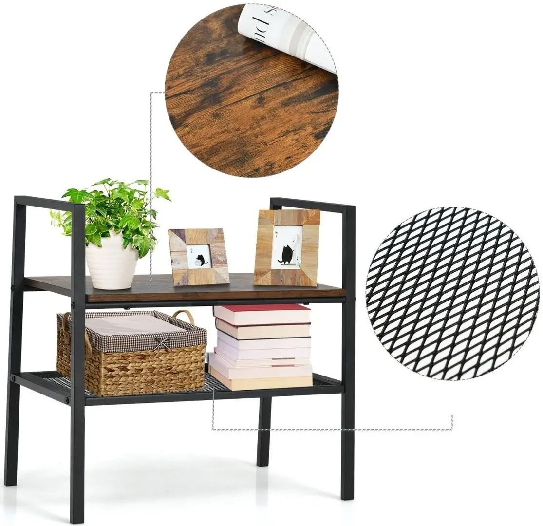 Set etajere Costway HW66424-2 (Brown/Black)