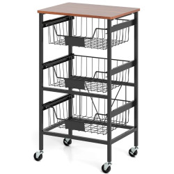 Carucior de servire Costway KC57346 (Brown) Thumb