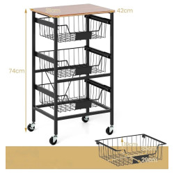 Carucior de servire Costway KC57346 (Brown) Thumb