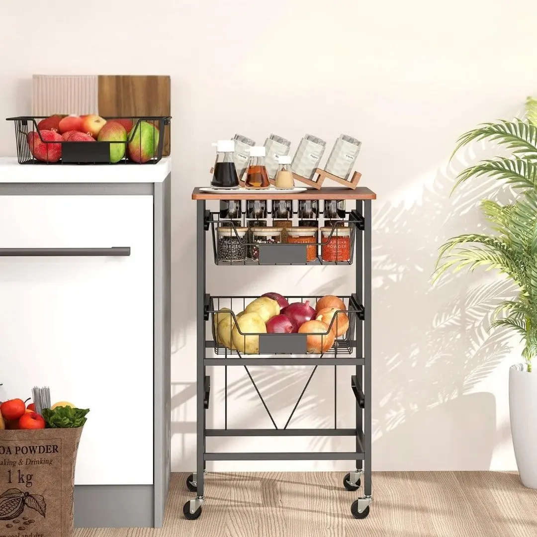 Carucior de servire Costway KC57346 (Brown)