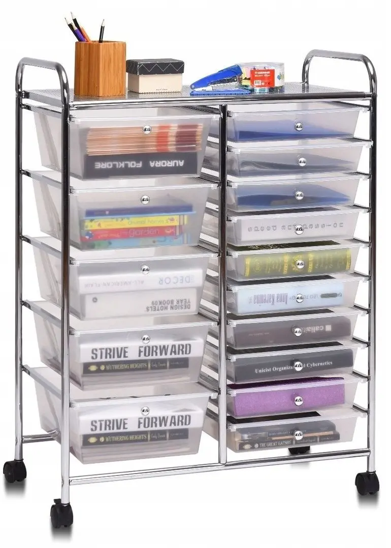 Тележка Costway HW53825CL (Transparent/Silver)