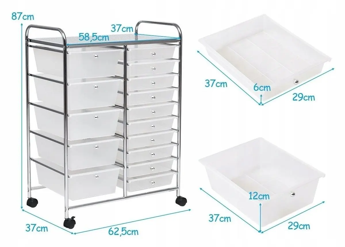 Тележка Costway HW53825CL (Transparent/Silver)