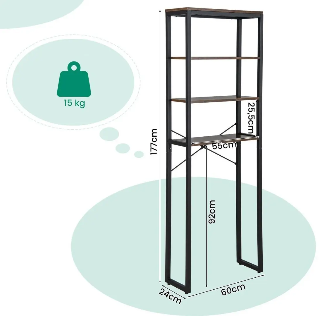 Etajera Costway BA7880CF (Rustic Brown)