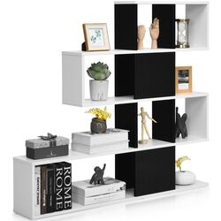 Стеллаж Costway CB10293DW (Black/White) Thumb