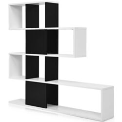 Стеллаж Costway CB10293DW (Black/White) Thumb