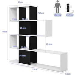 Стеллаж Costway CB10293DW (Black/White) Thumb