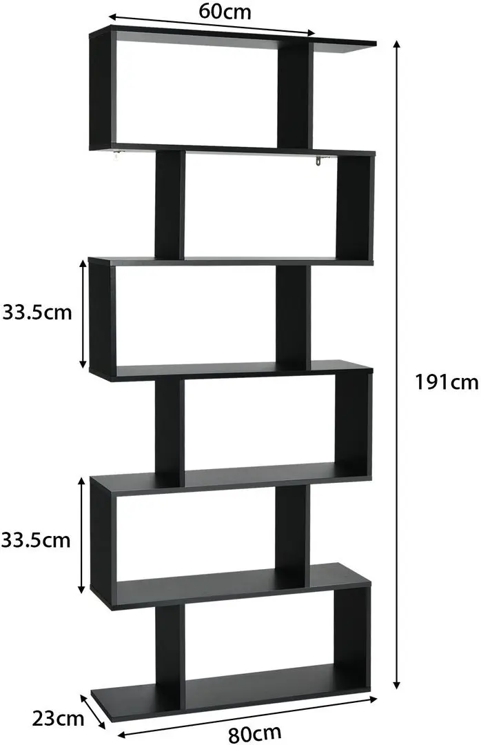 Стеллаж Costway CB10344DK (Black) - 7