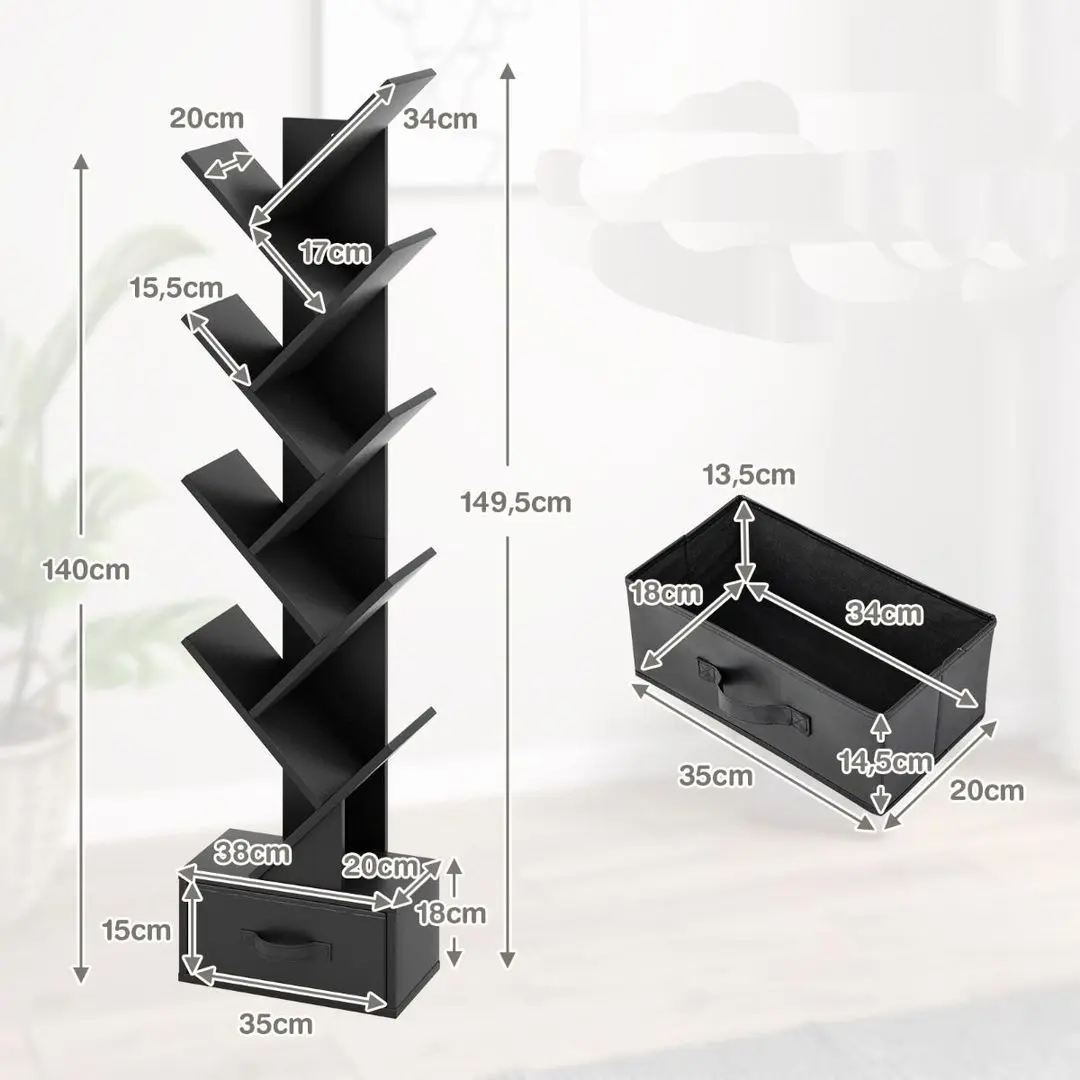 Etajera Costway CB10372BK (Black)