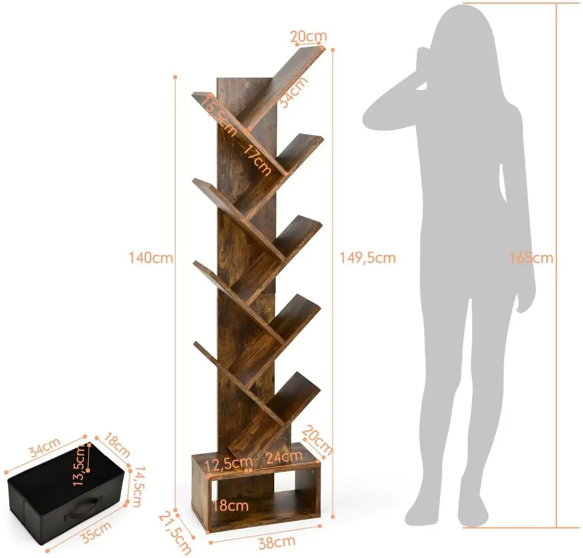 Etajera Costway CB10372CF (Brown)