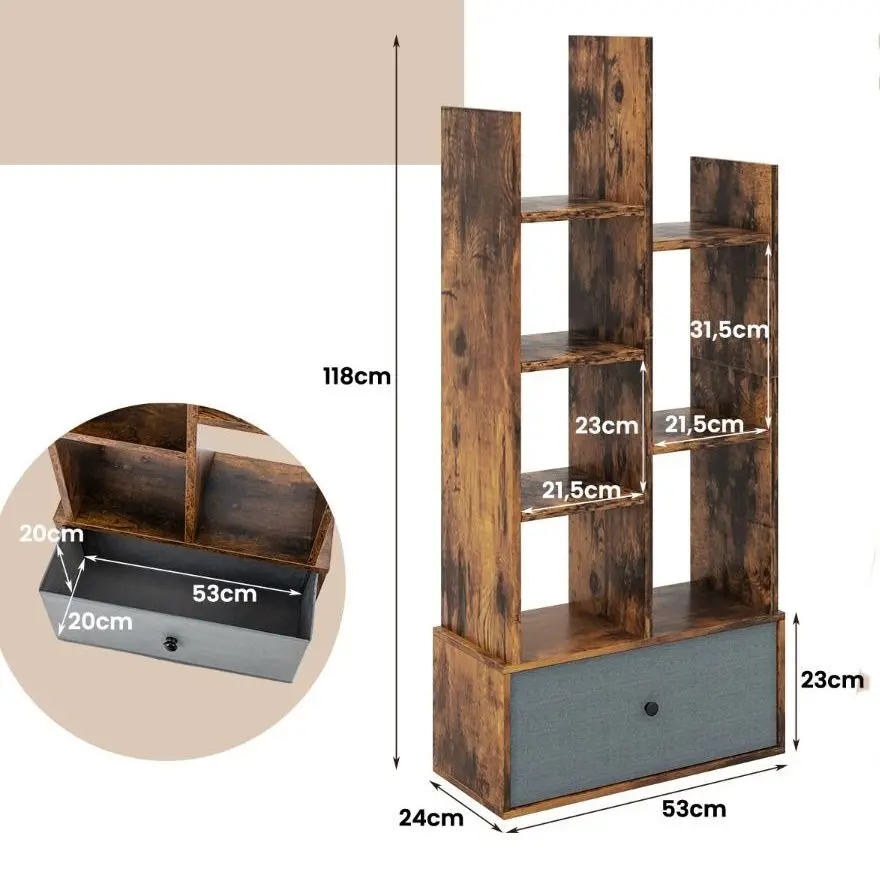 Стеллаж Costway CB10406CF (Brown) - 4