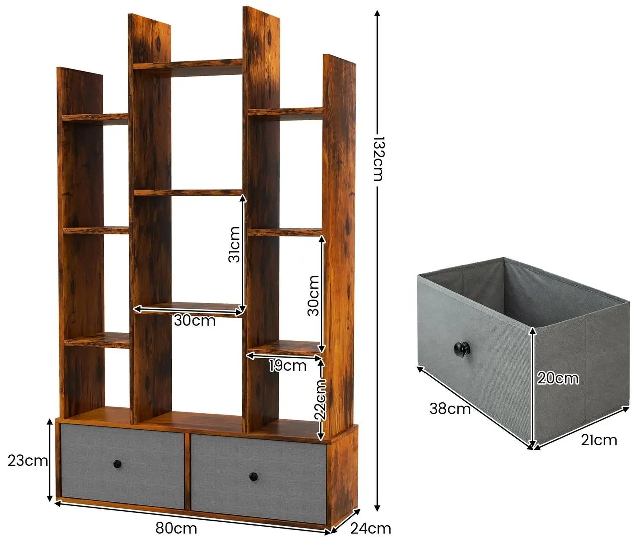 Etajera Costway CB10407CF (Brown)