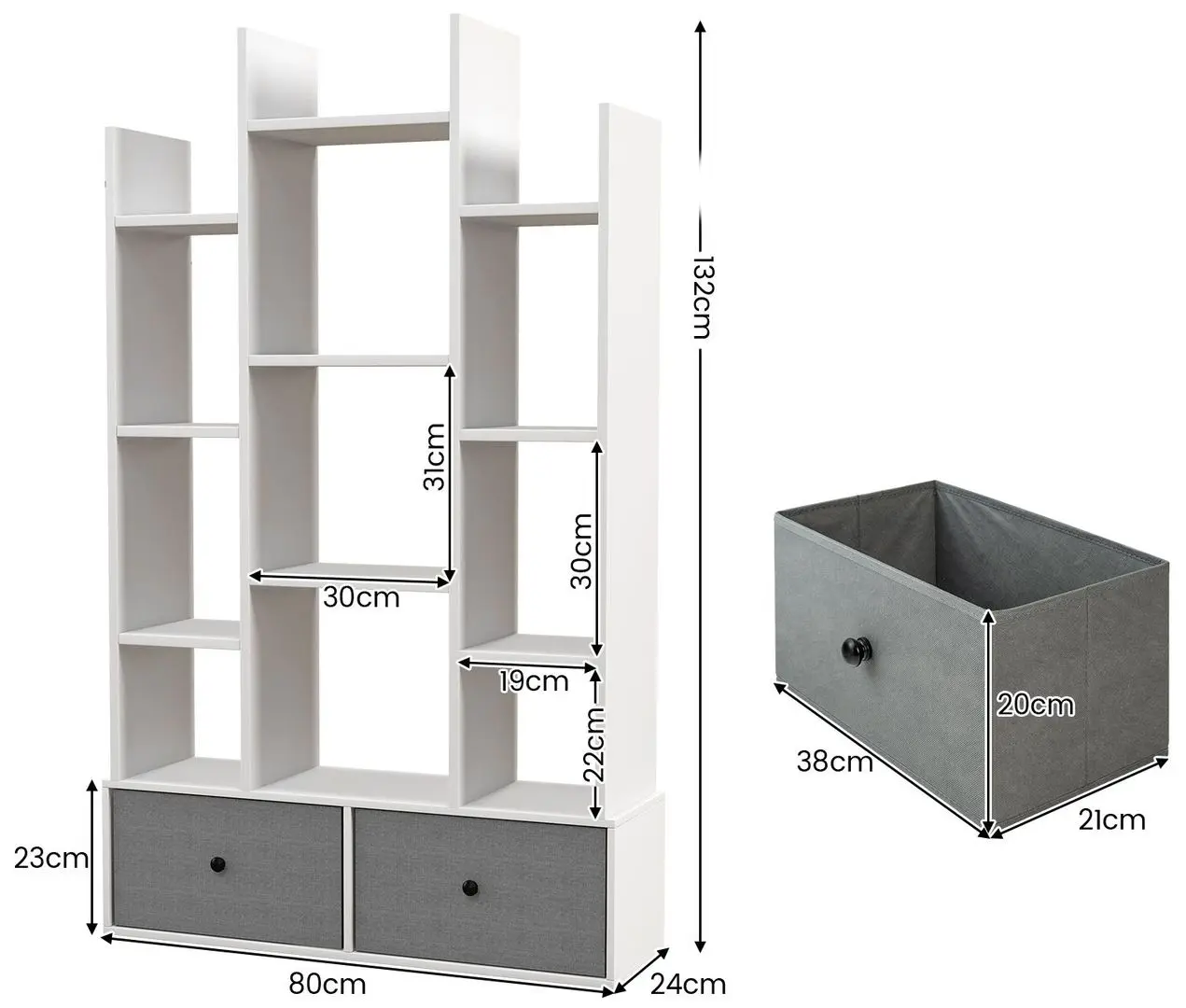 Etajera Costway CB10407WH (White)