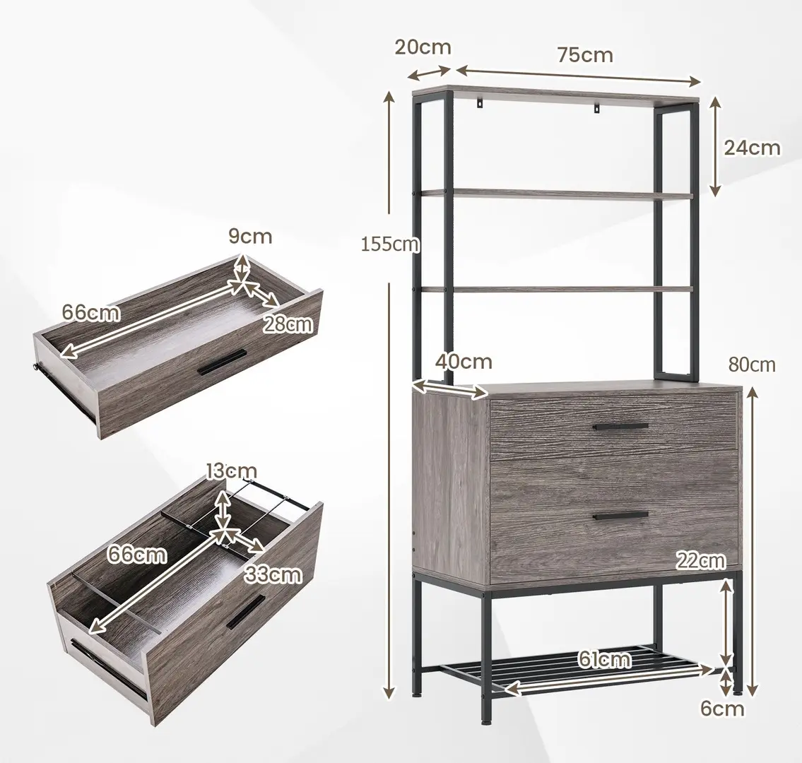 Etajera Costway CB10569GR (Grey)