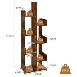 Стеллаж Costway CB10687CF (Rustic Brown) Thumb