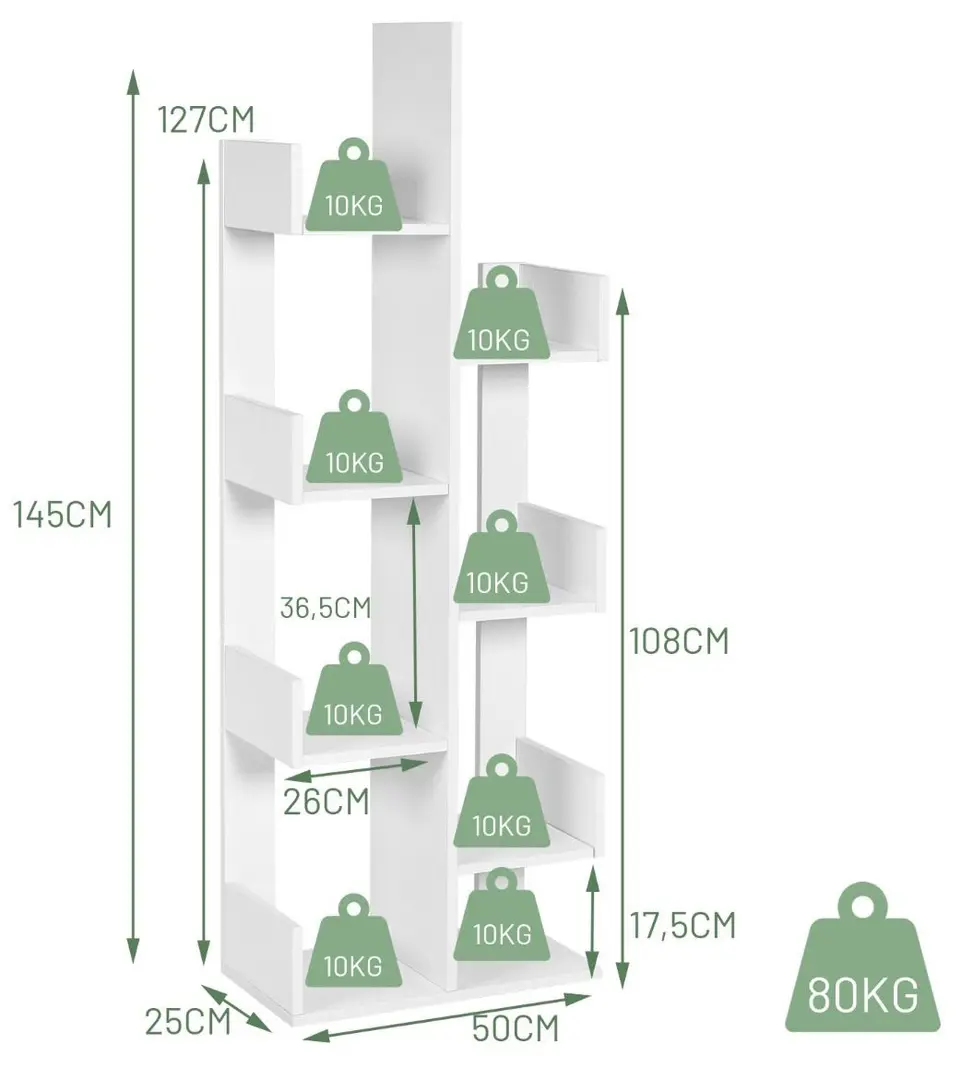 Etajera Costway CB10687WH (White)