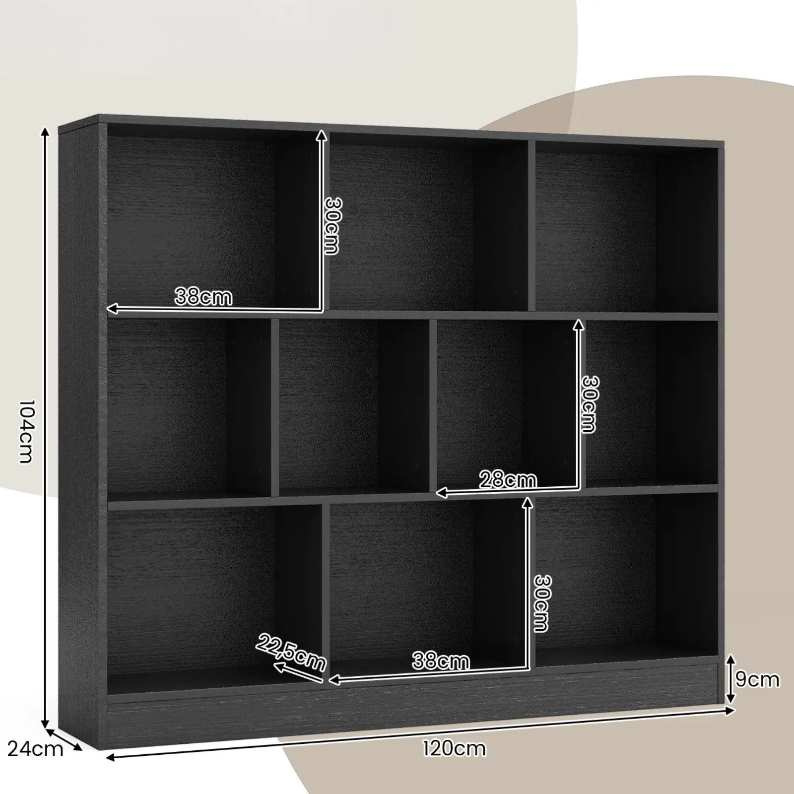 Etajera Costway CB10747DK (Black) - 3