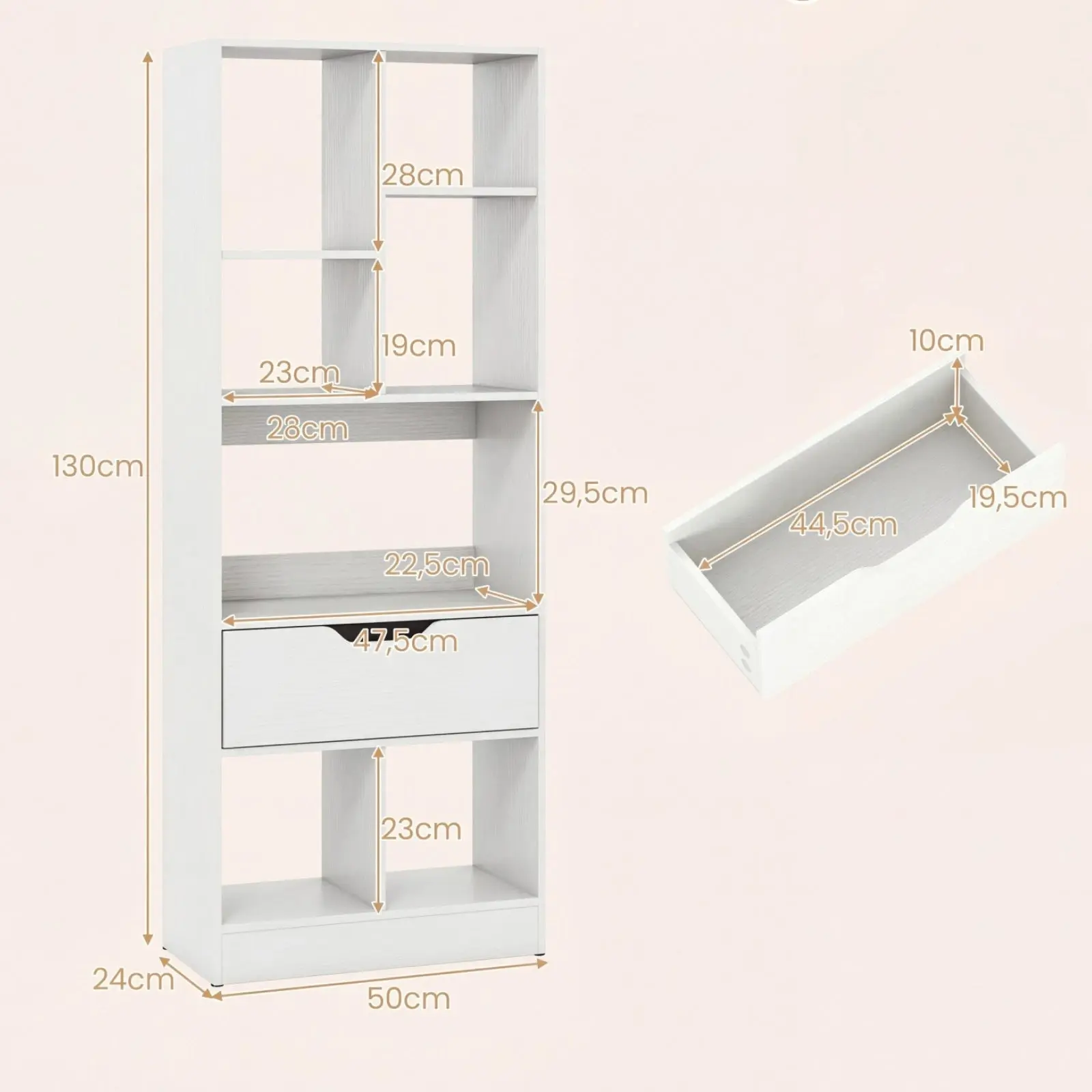 Etajera Costway CB11035WH (White) - 3