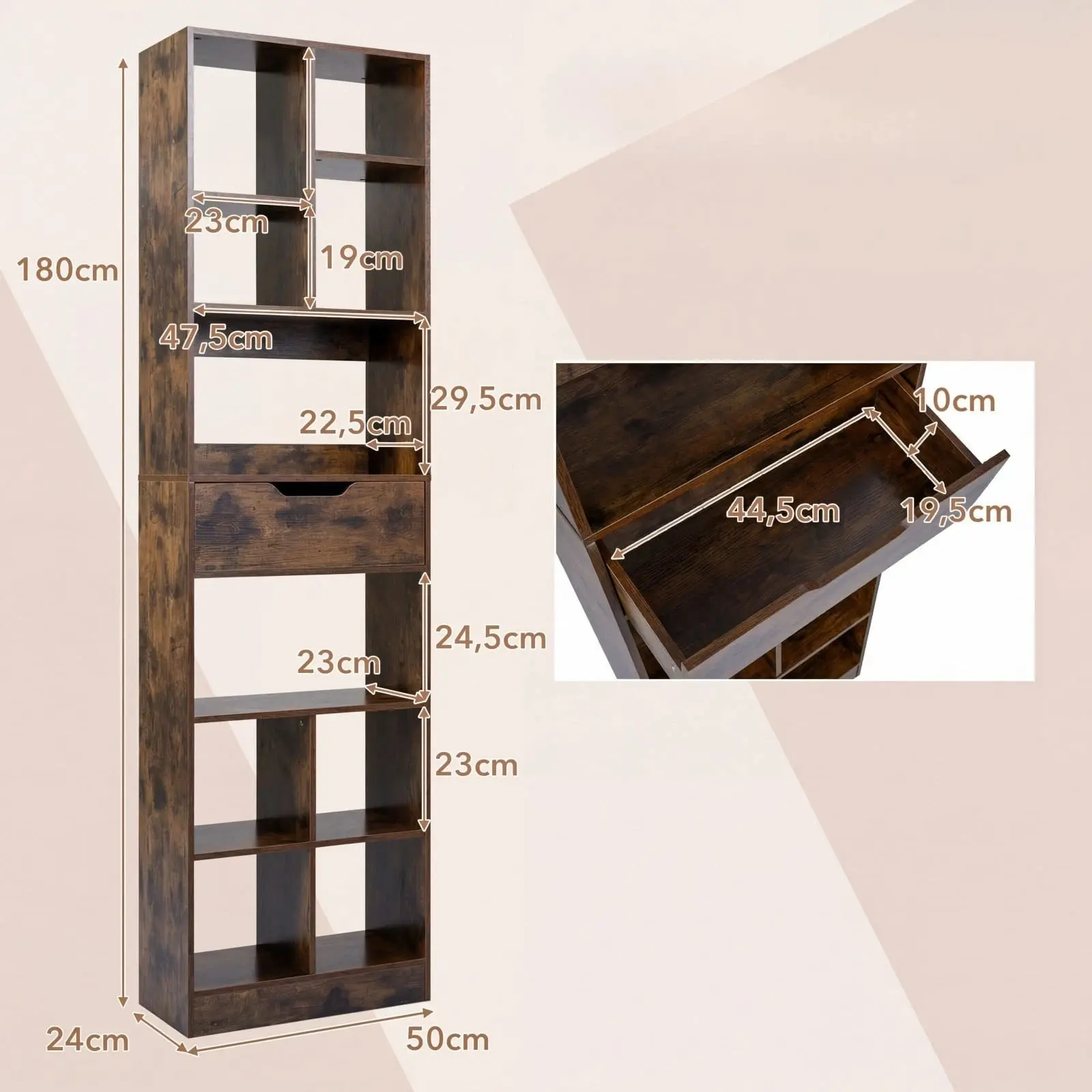 Etajera Costway CB11037CF (Brown) - 3