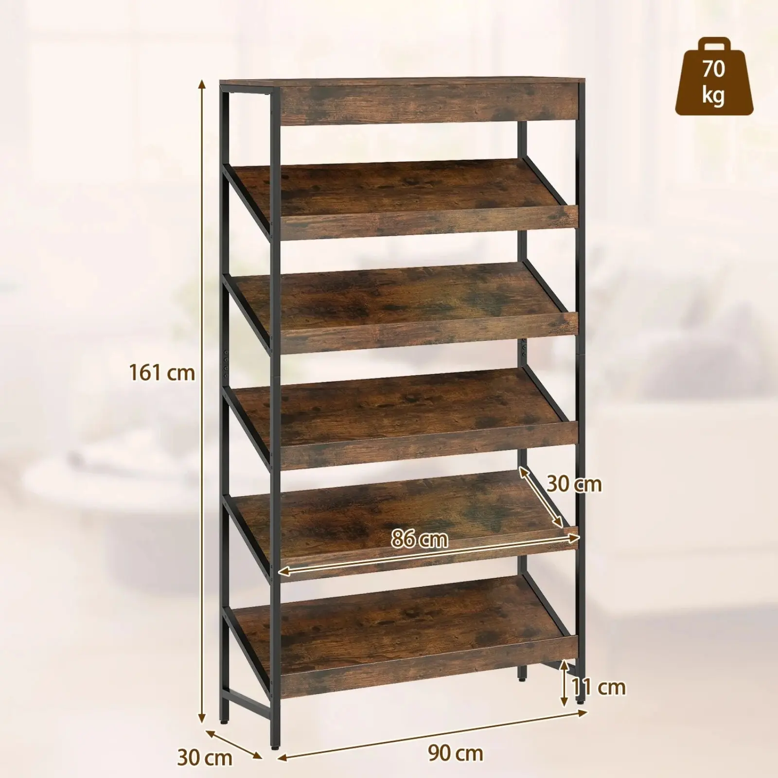 Etajera Costway CB11057CF (Brown) - 3