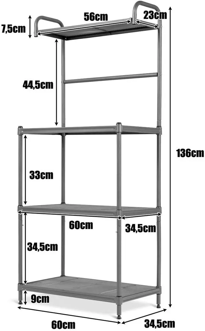 Стеллаж Costway HW57754GR (Grey)