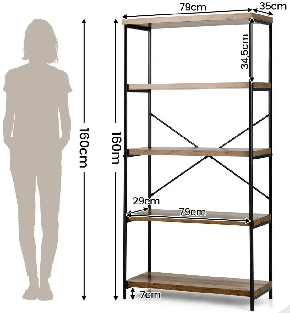 Etajera Costway HW59370CF (Brown)