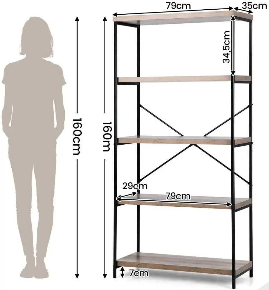 Etajera Costway HW59370GR (Grey)