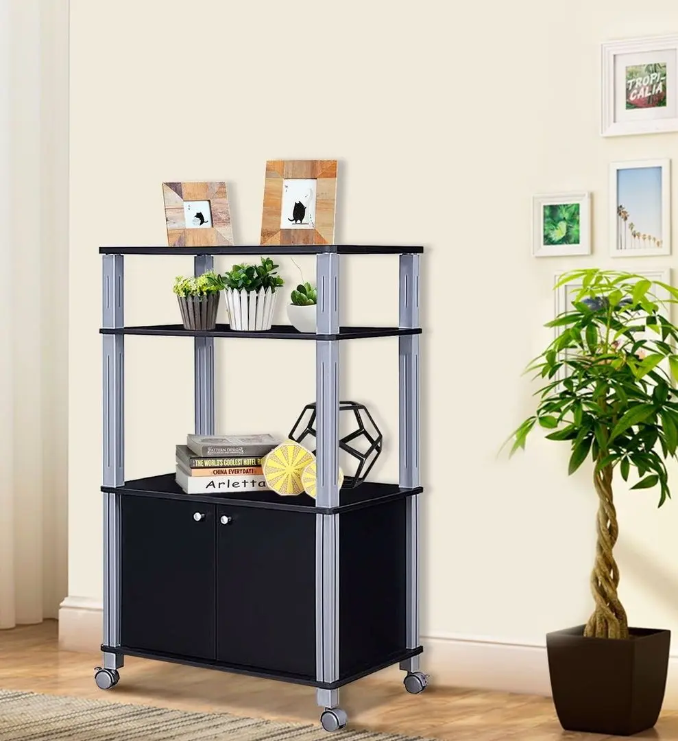 Стеллаж Costway HW60180BK (Black/Silver)