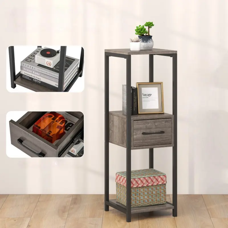 Etajera Costway HZ10213GR (Grey/Black)