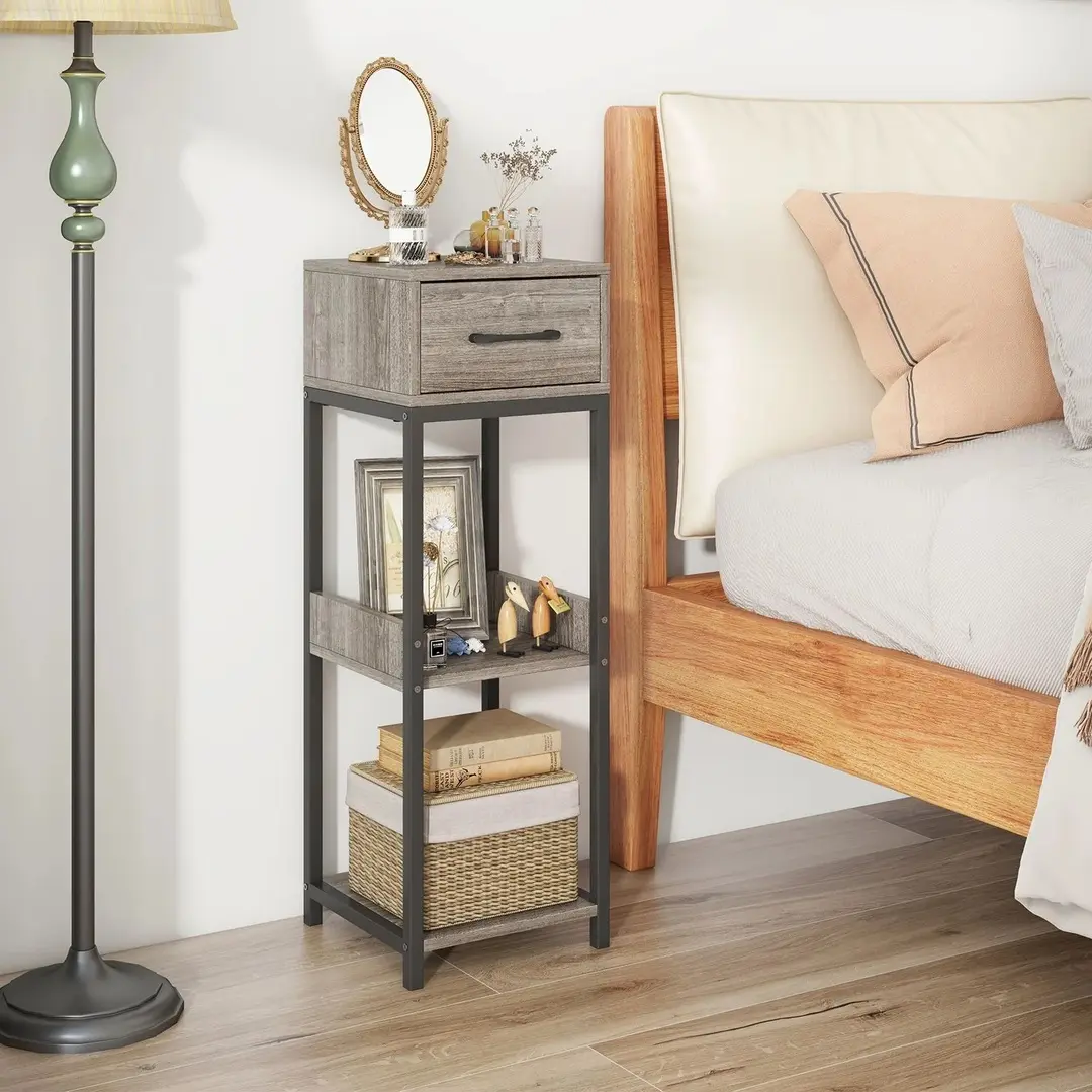 Etajera Costway HZ10214GR (Grey/Black)