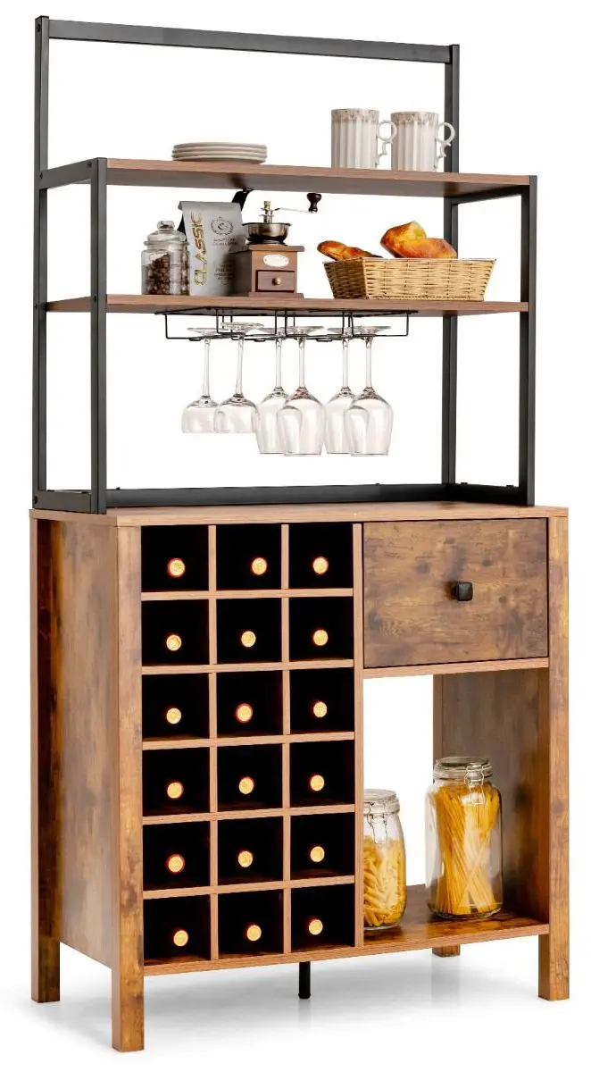 Etajera Costway JV10117CF (Rustic Brown)