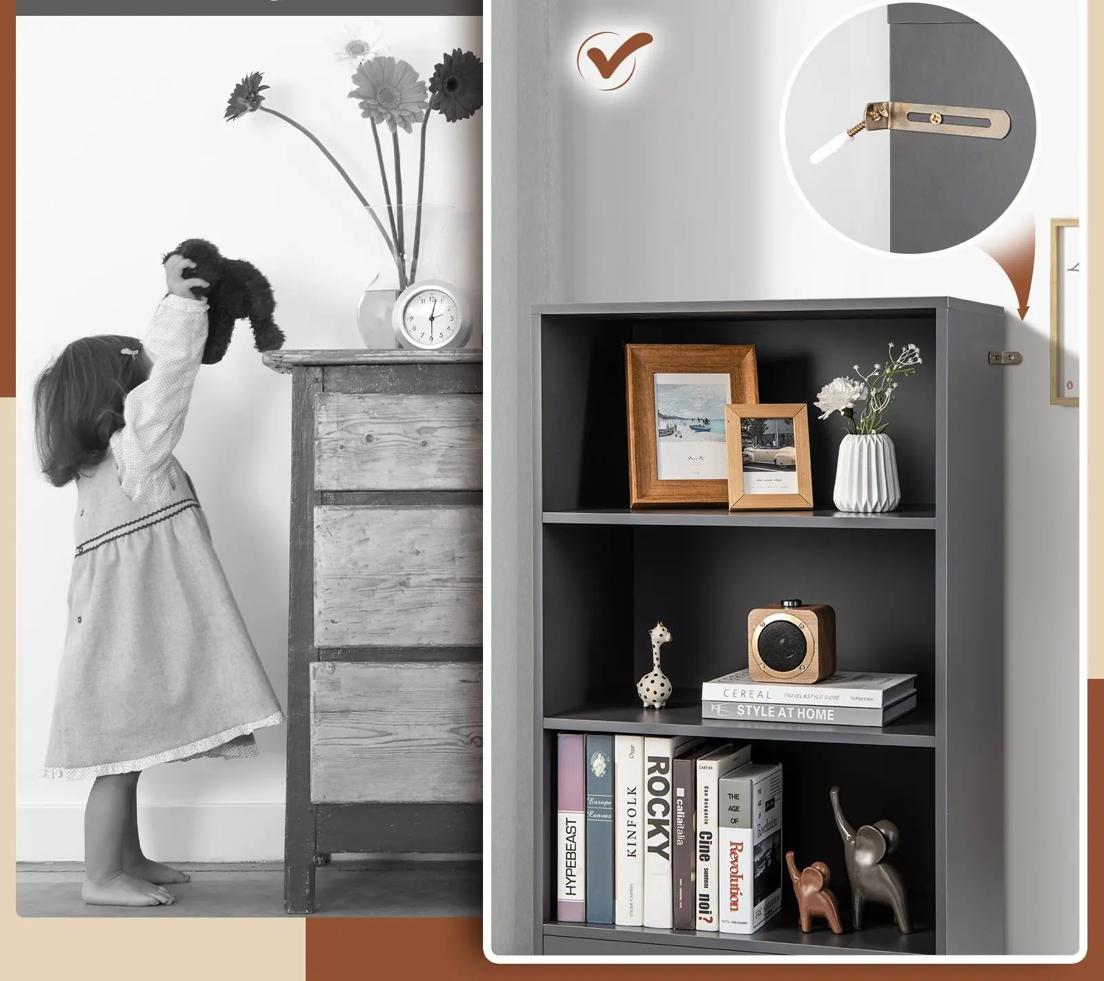 Стеллаж Costway JV10665GR (Grey)