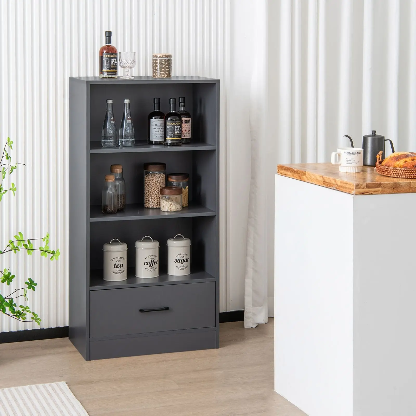 Стеллаж Costway JV10665GR (Grey)