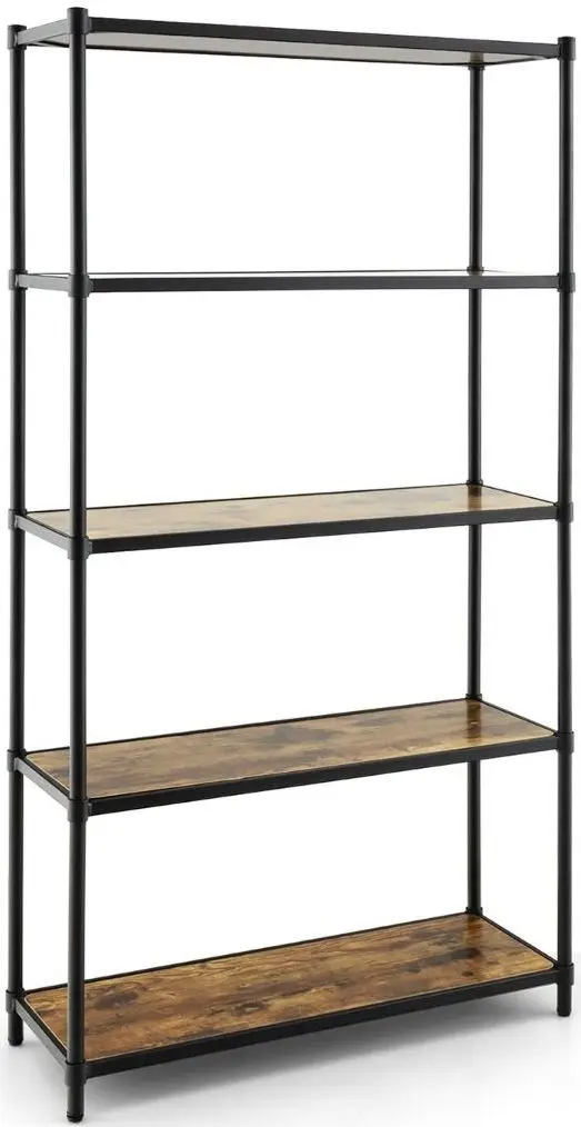 Стеллаж Costway JV10678DK (Rustic Brown/Black)