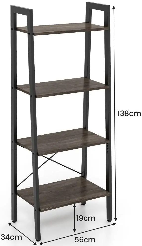 Etajera Costway JV10964OA (Grey Oak)