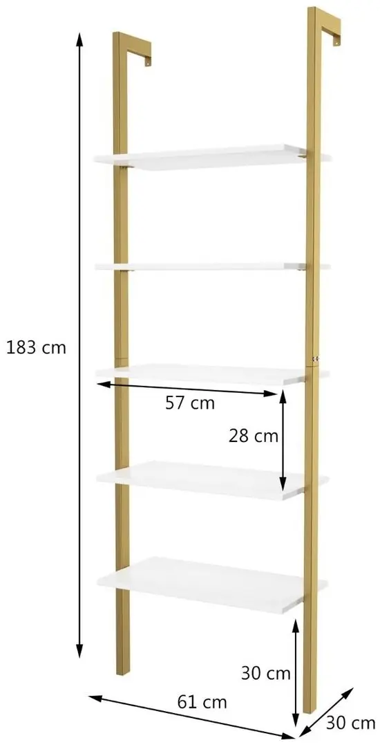 Etajera Costway JV11132GD (White/Gold)