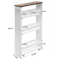 Стеллаж Costway JV11161CF (White/Brown) Thumb
