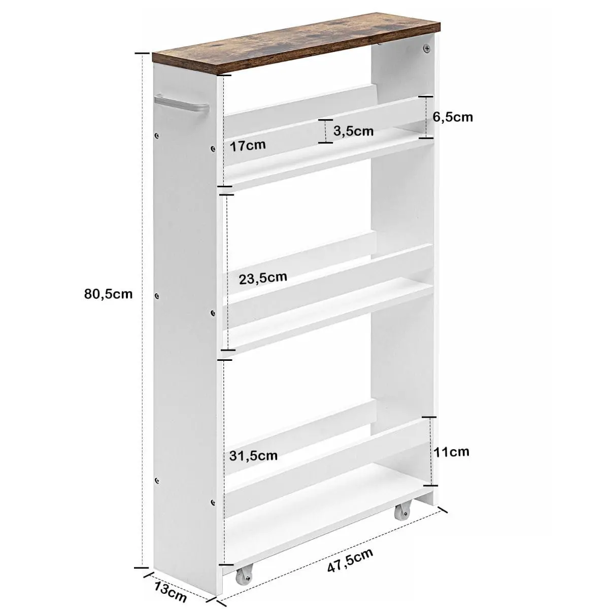 Стеллаж Costway JV11161CF (White/Brown) - 3