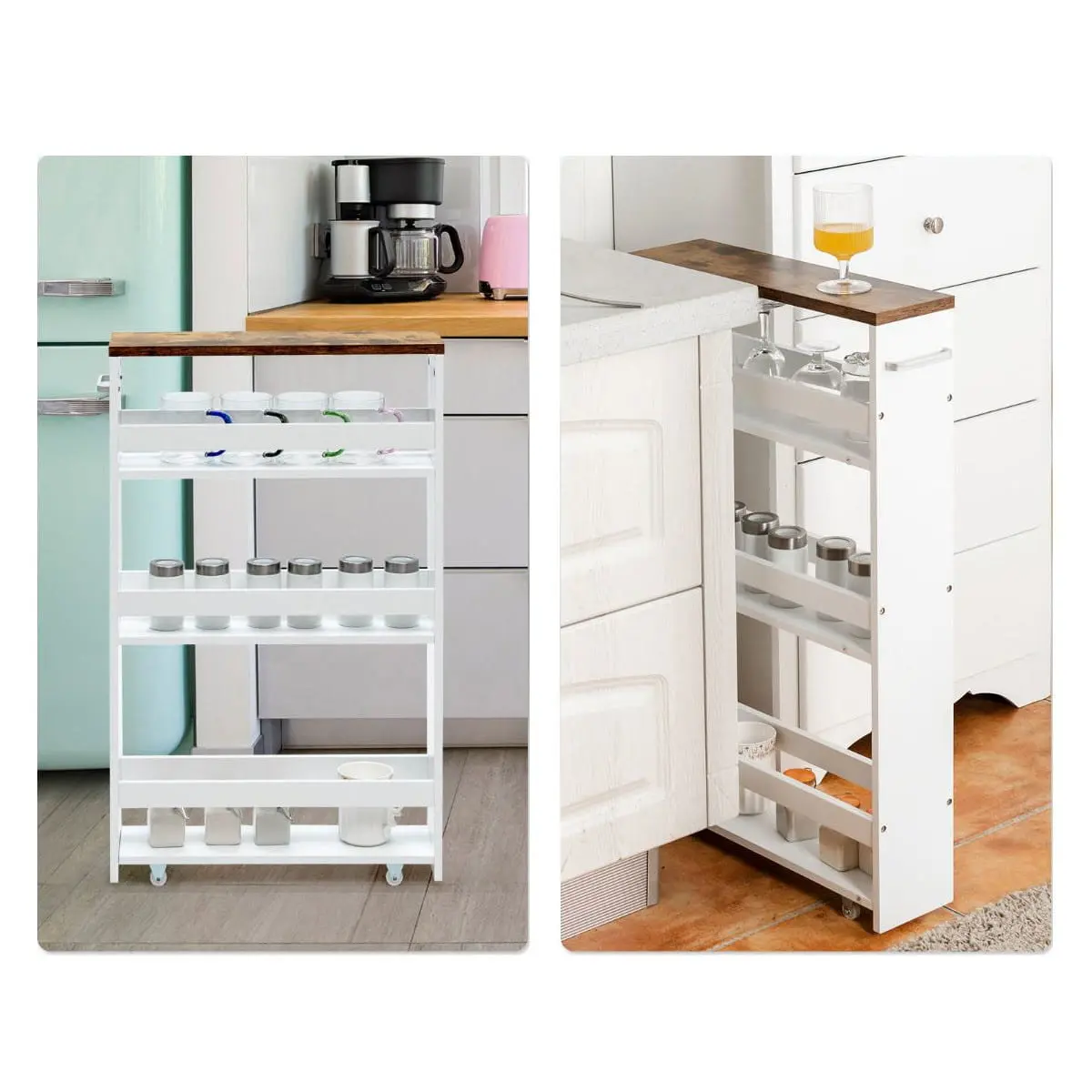 Стеллаж Costway JV11161CF (White/Brown) - 5