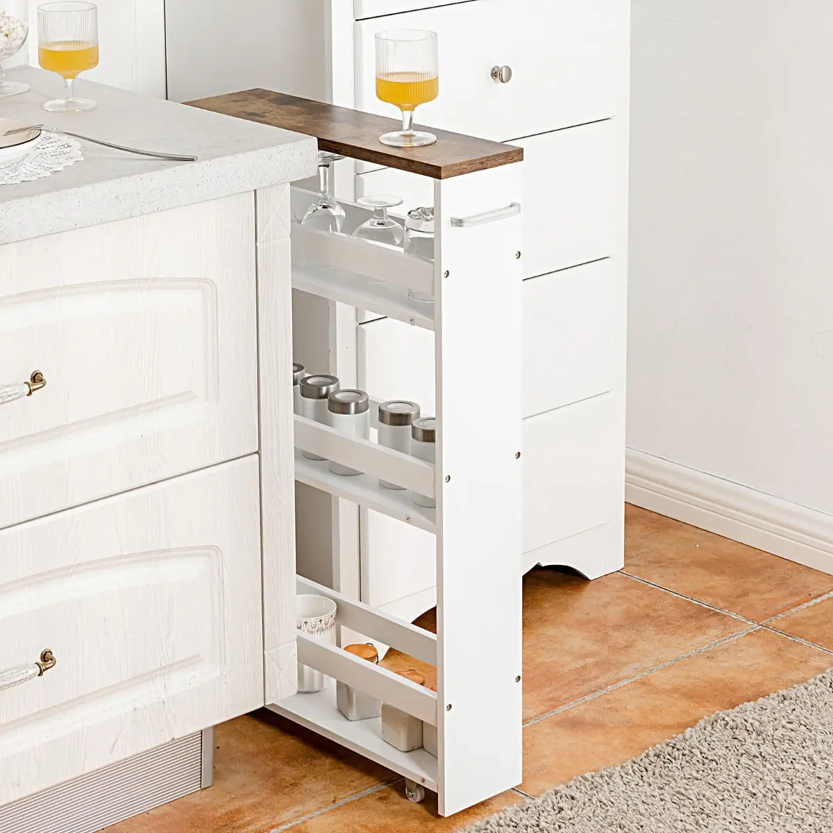 Стеллаж Costway JV11161CF (White/Brown) - 6