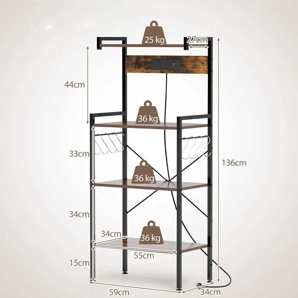 Etajera Costway JV11209DE-CF (Brown)