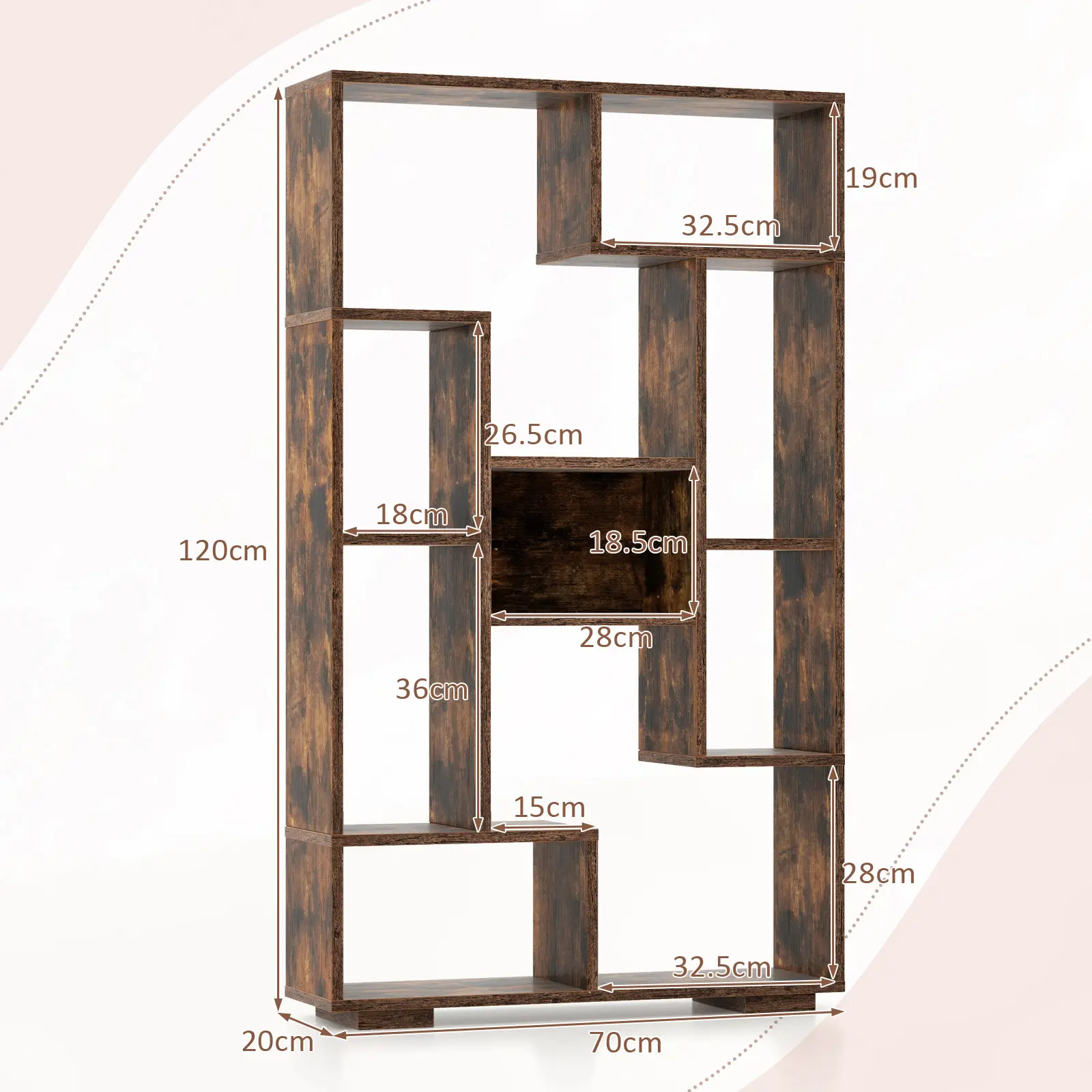 Etajera Costway JV11449CF (Brown) - 3