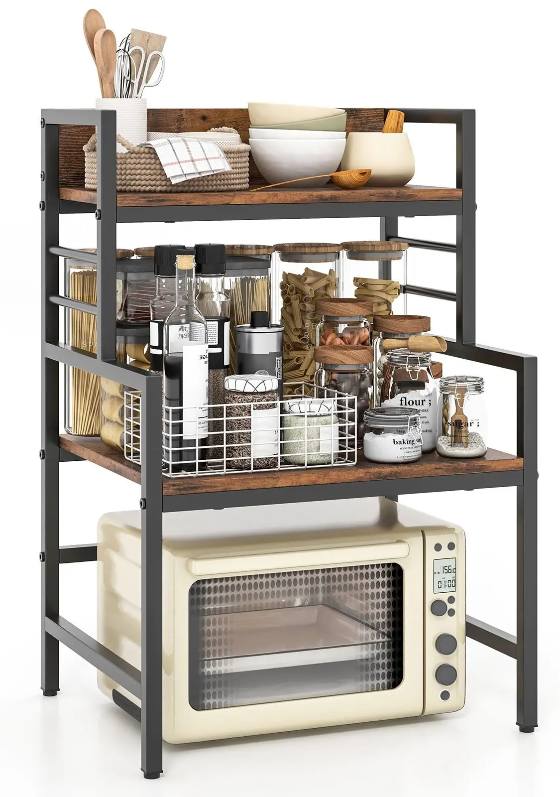 Стеллаж Costway JV11545CF (Brown/Black)