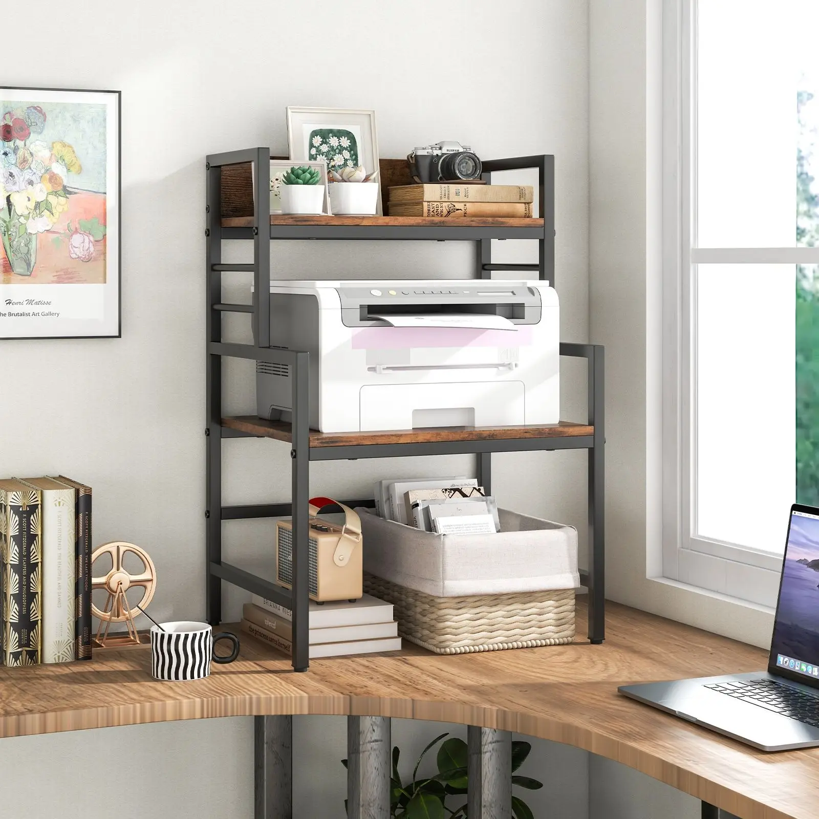 Стеллаж Costway JV11545CF (Brown/Black)