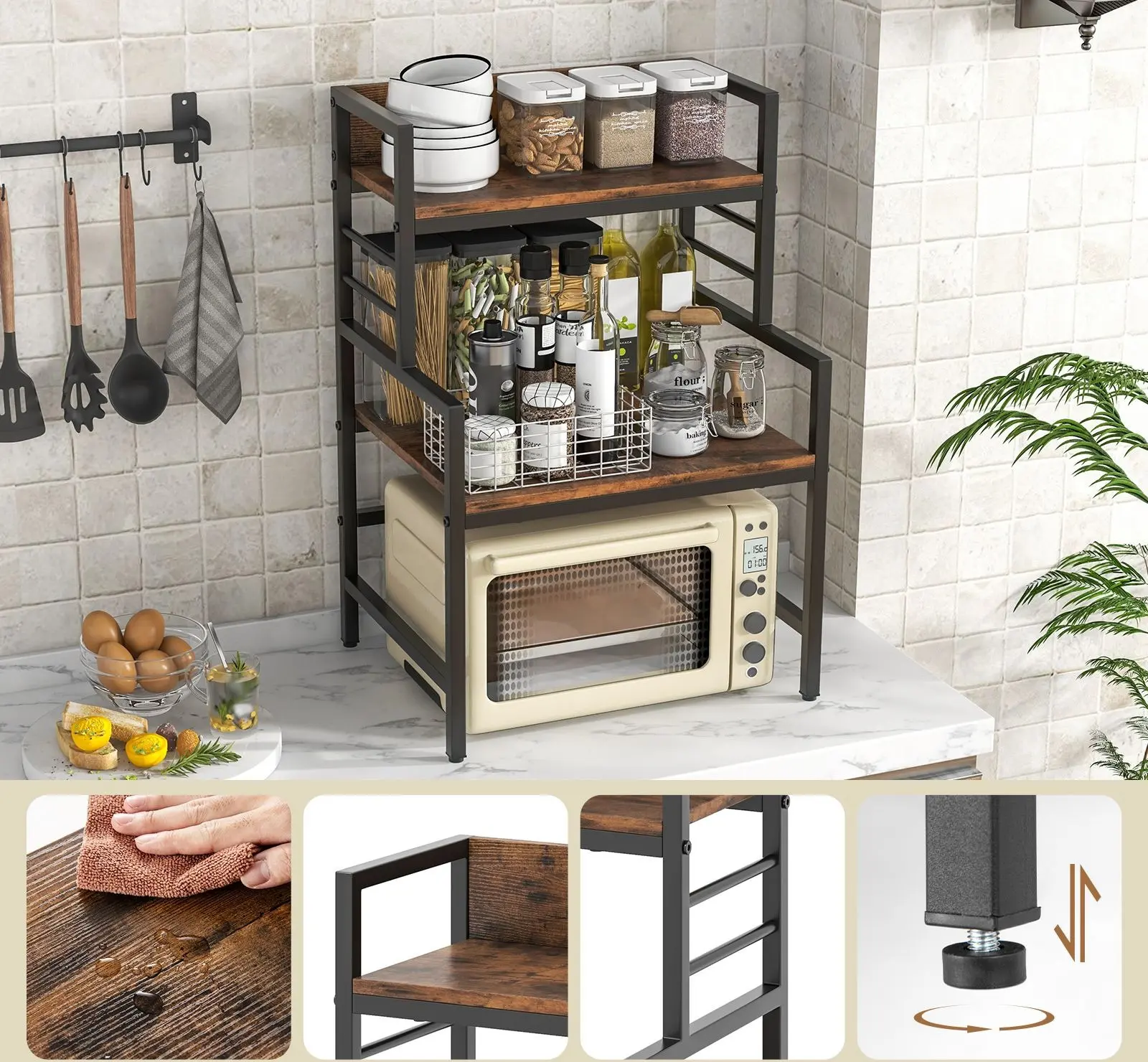 Стеллаж Costway JV11545CF (Brown/Black)