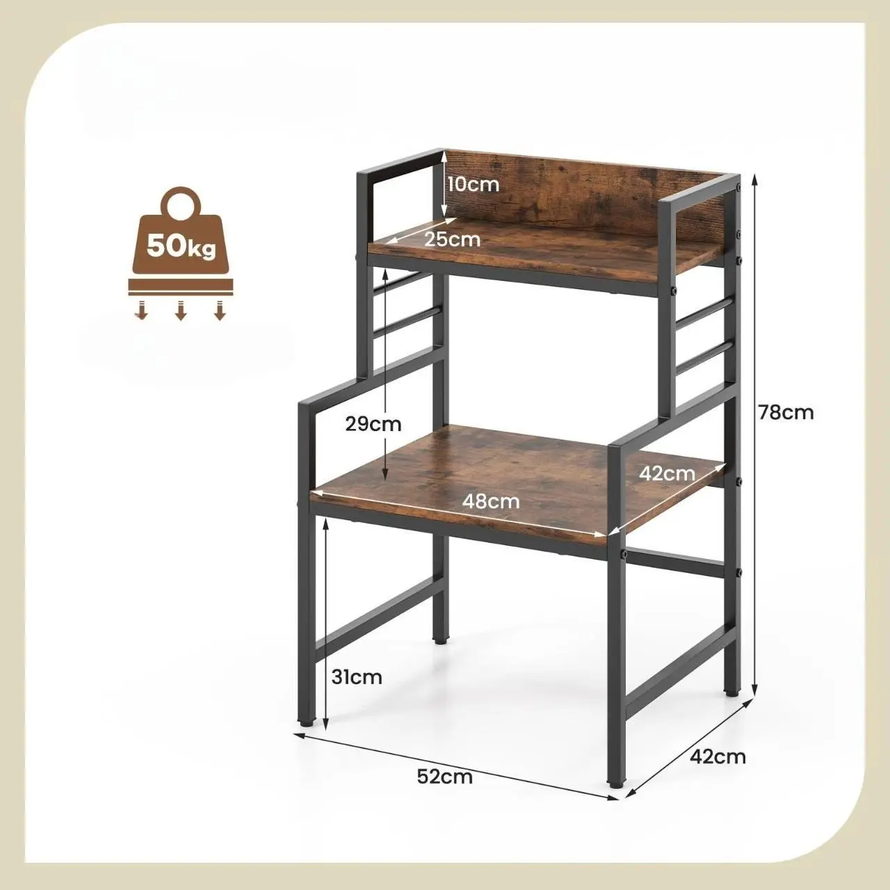 Стеллаж Costway JV11545CF (Brown/Black)