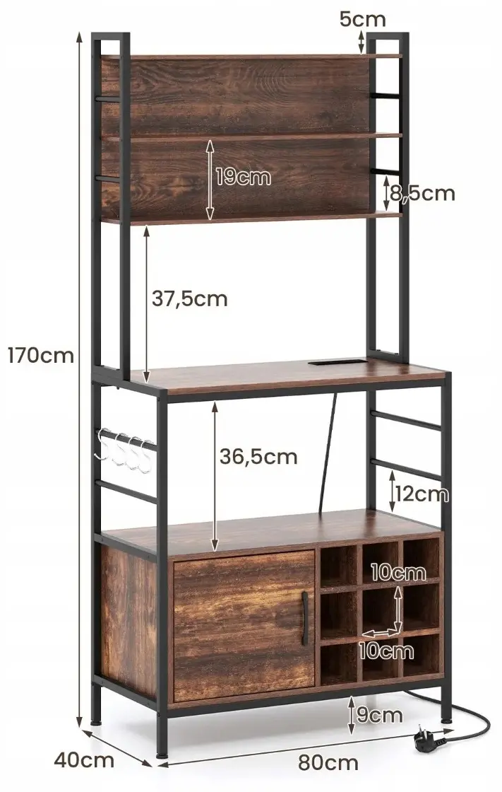 Etajera Costway JV11553DE-CF+ (Brown)