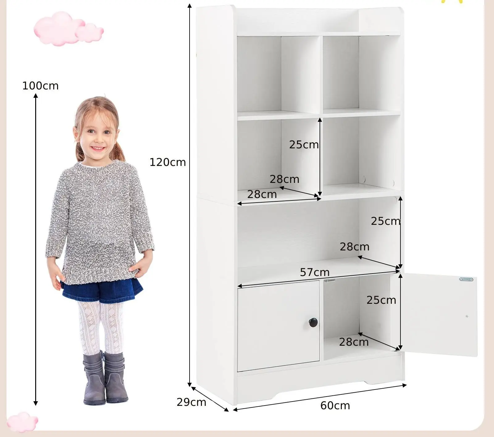 Etajera Costway JV11818WH (White)